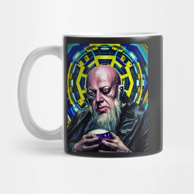 Cyber Punk Aleister Crowley The Great Beast of Thelema as Old Man by hclara23